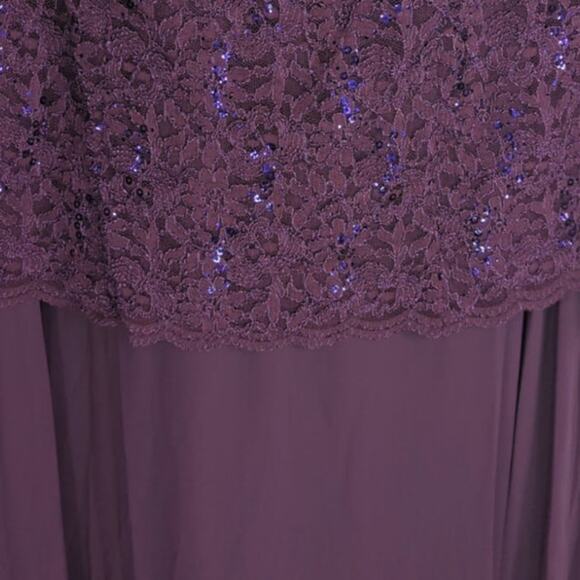 Alex Evenings Deep Plum One Piece Gown Womens 16W NWT Formal Wedding Holidays - Picture 5 of 13